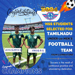 NSS Students selected for Tamilnadu Under-20 Mens Football Team